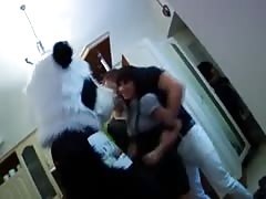 orgy at a party with a teddy panda