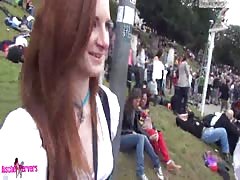 Two young German girlfriends jerking my dick and swallowing cum