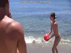 A company of studs in the real college fucking on the beach