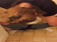 Girl drinks friend's pee